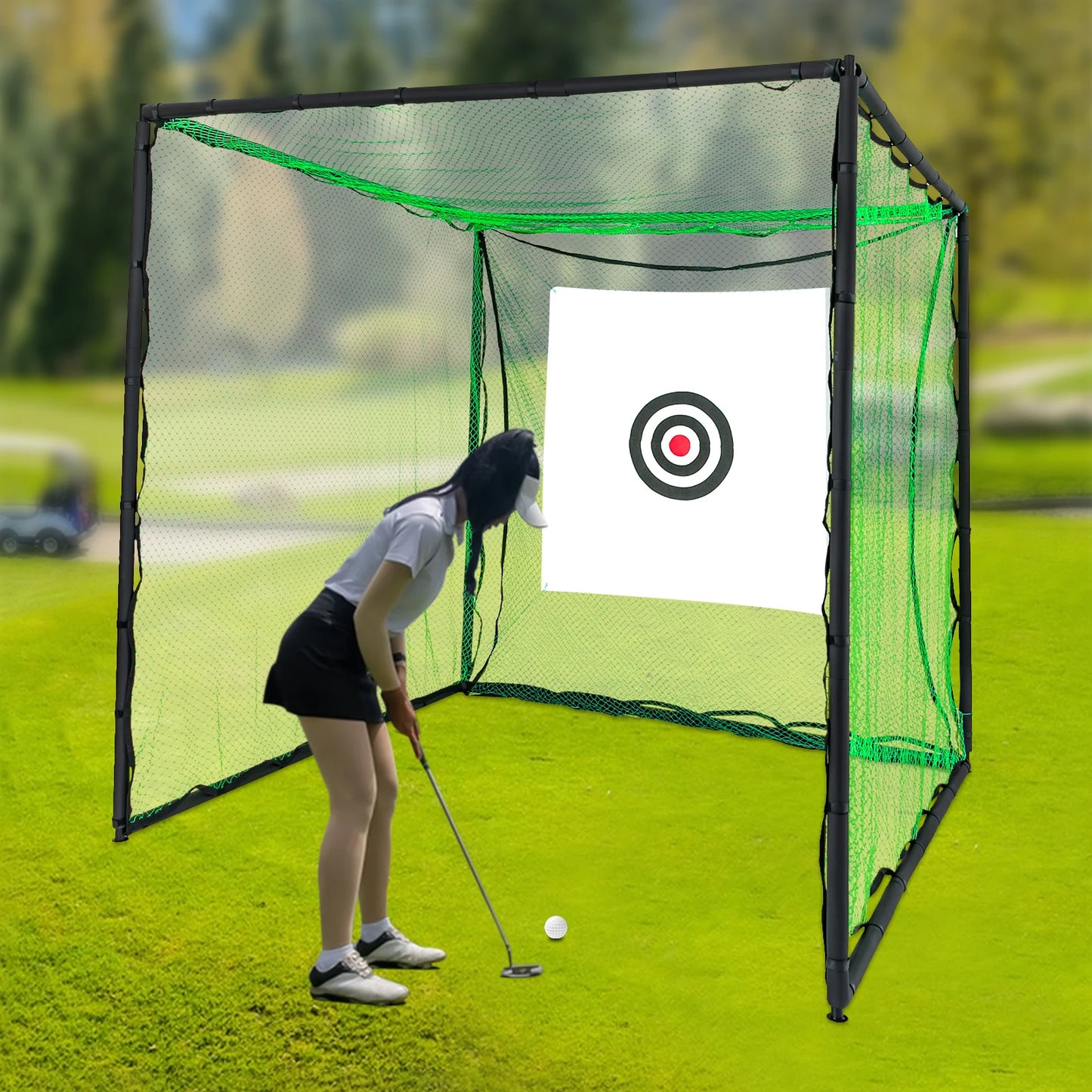 Golf Hitting Cage Swing Practice Net – Indoor & Outdoor Golf Training Aid
