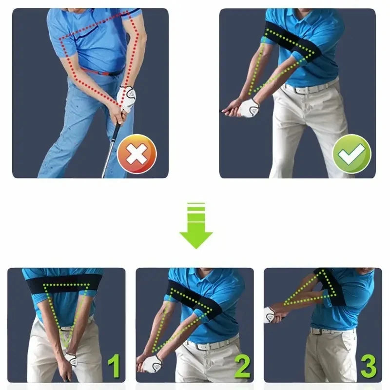 Elastic Golf Swing Trainer Arm Band | Swing Posture Corrector & Training Aid for Golfers | Improve Your Swing Quickly!