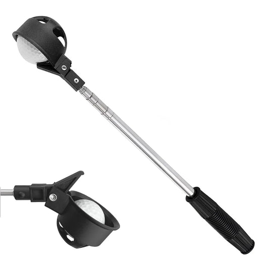 Telescopic Golf Ball Retriever | Stainless Steel Portable Ball Picker with Automatic Locking Scoop
